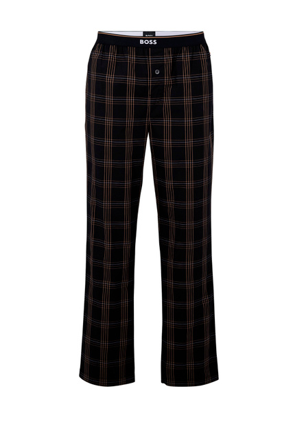 Домашние брюки в пижамном стиле|Основной цвет:Черный|Артикул:50479312 | Фото 1