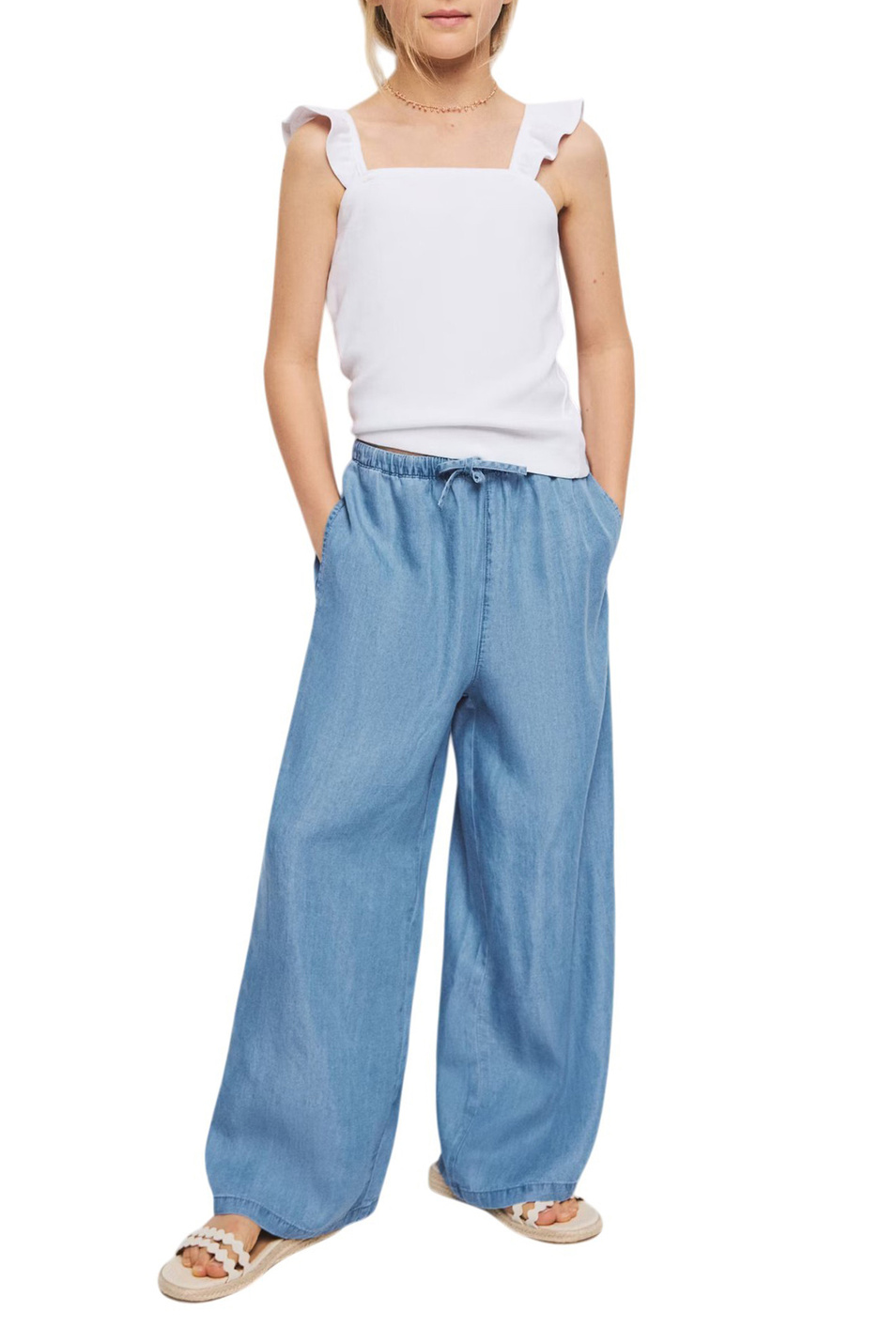 Девочкам Mango Kids Брюки ELSA из лиоцелла (цвет ), артикул 27077904 | Фото 3