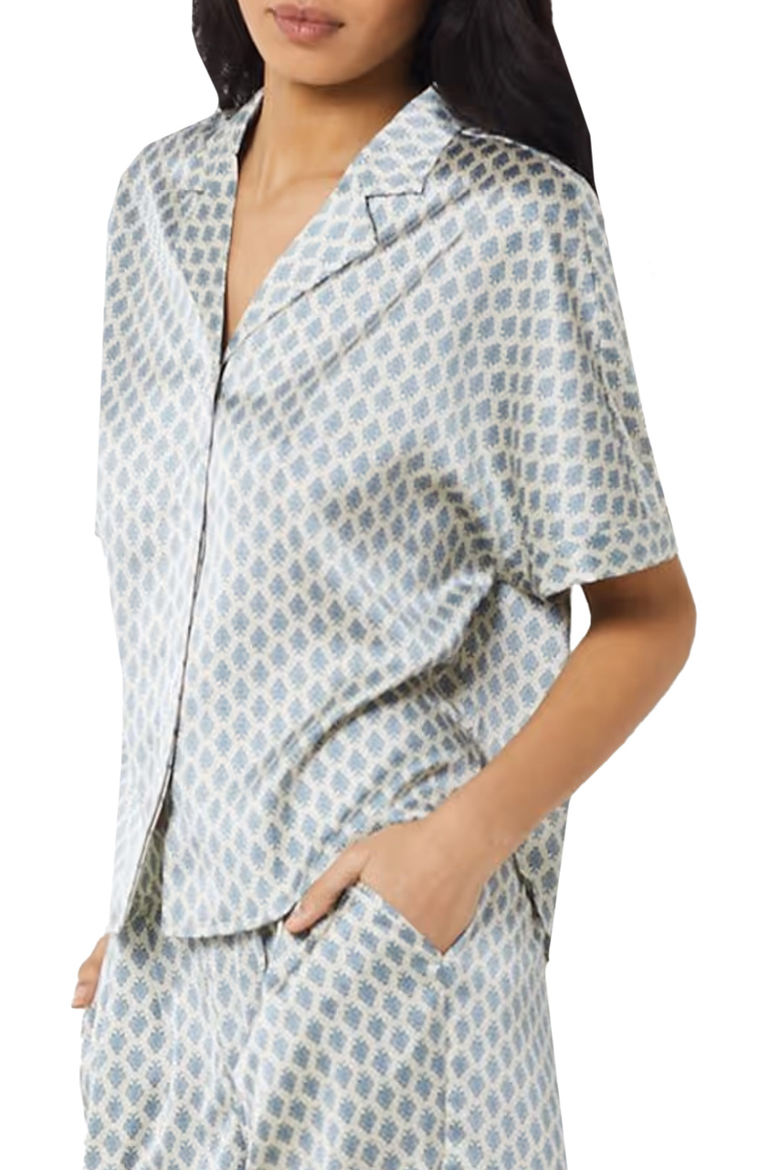 Пижамная рубашка VINIA с принтом|Основной цвет:Кремовый|Артикул:6544034 | Фото 1