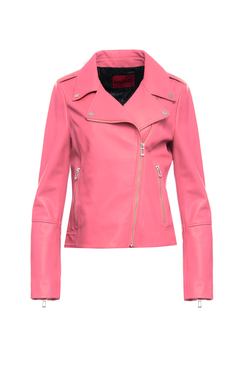Куртка из натуральной кожи|Основной цвет:Розовый|Артикул:50485707 | Фото 1