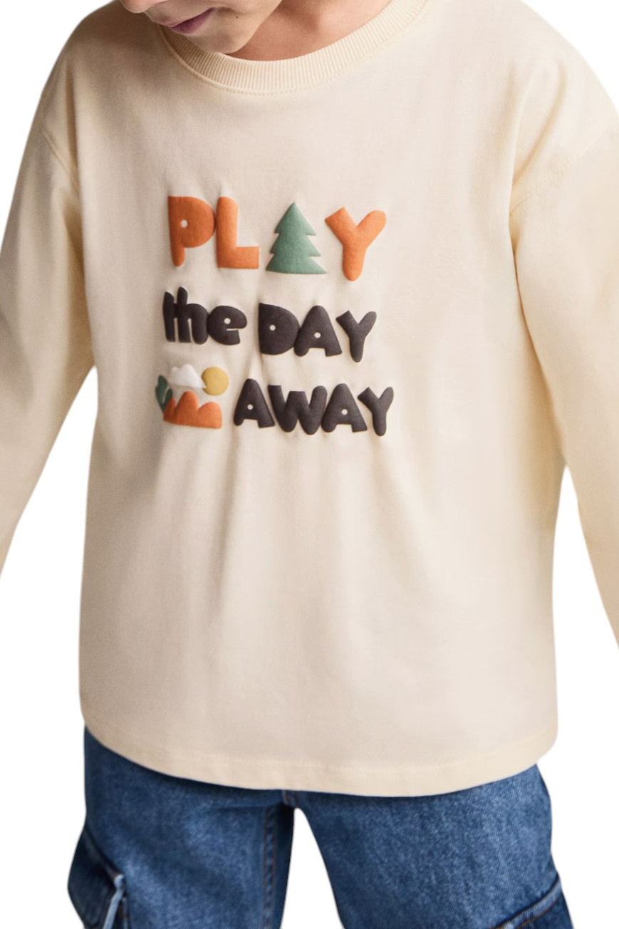Малышам мальчикам Mango Kids Лонгслив AWAY из хлопка (цвет ), артикул 87033646 | Фото 4