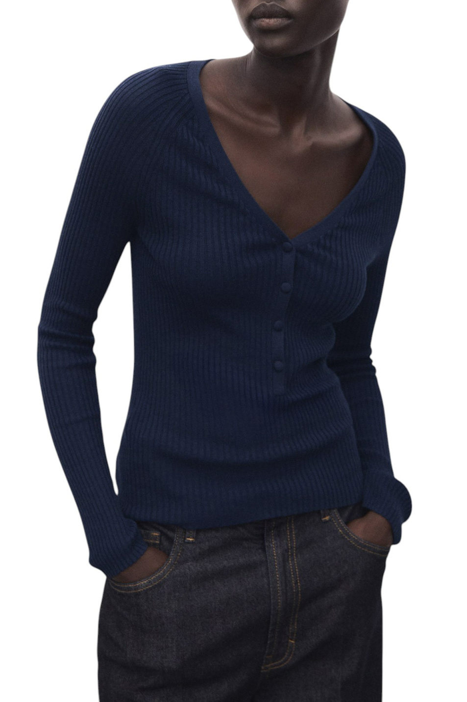 Женский Mango Джемпер SOJU с V-образным вырезом (цвет ), артикул 17005810 | Фото 3