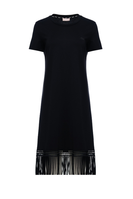 Платье с бахромой на подоле|Основной цвет:Черный|Артикул:TA3153J5942 | Фото 1