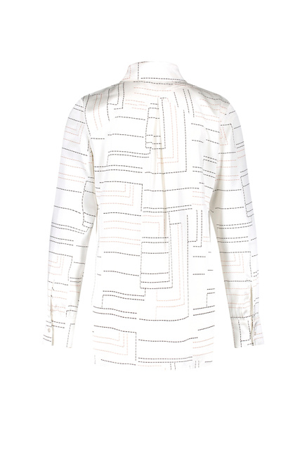 Блузка из вискозы с принтом|Основной цвет:Белый|Артикул:160001-11000 | Фото 2