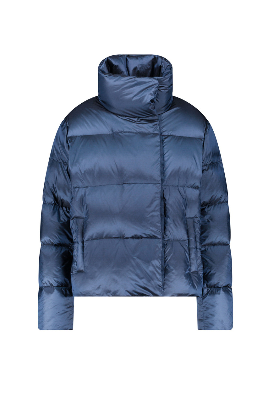 Куртка стеганая с высоким воротником|Основной цвет:Синий|Артикул:250001-31143 | Фото 1