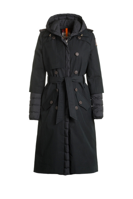 Пуховое пальто RONNEY в виде тренча|Основной цвет:Черный|Артикул:PWJCKOS32 | Фото 1