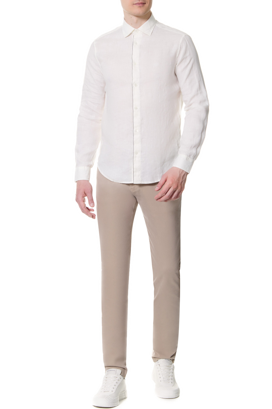 Мужской Emporio Armani Льняная однотонная рубашка (цвет ), артикул 3L1CP5-1NBPZ | Фото 2