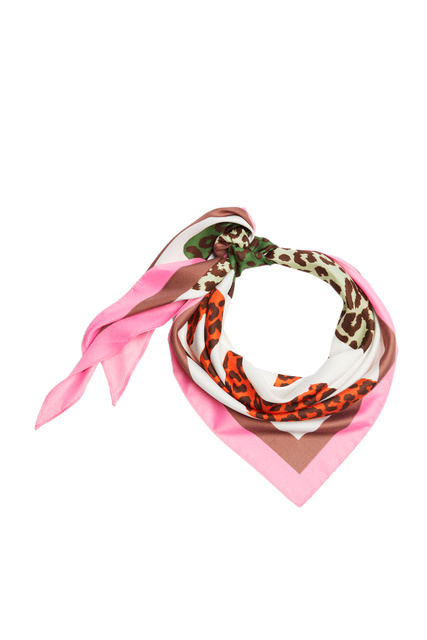 Шейный платок с принтом|Основной цвет:Розовый|Артикул:195996 | Фото 1