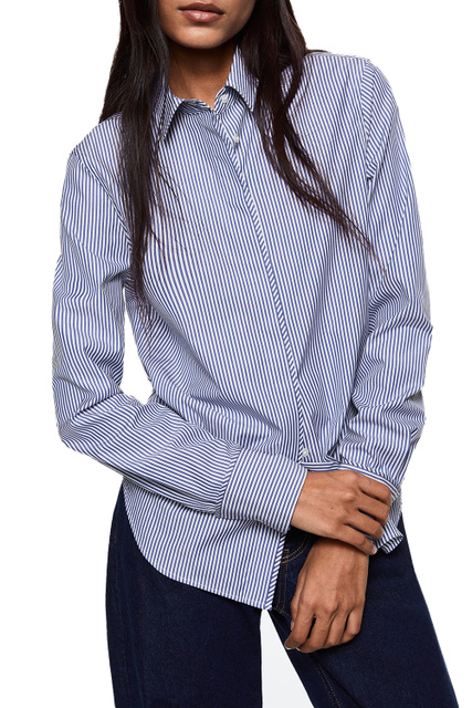 Рубашка SILVER в полоску|Основной цвет:Синий|Артикул:37085137 | Фото 1