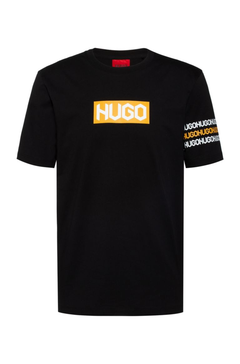 HUGO Хлопковая футболка Dake с логотипами (цвет ), артикул 50448862 | Фото 1