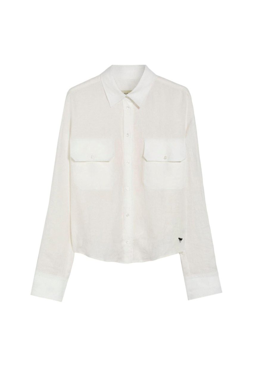 Рубашка EUREKA из чистого льна|Основной цвет:Белый|Артикул:2415111032 | Фото 1