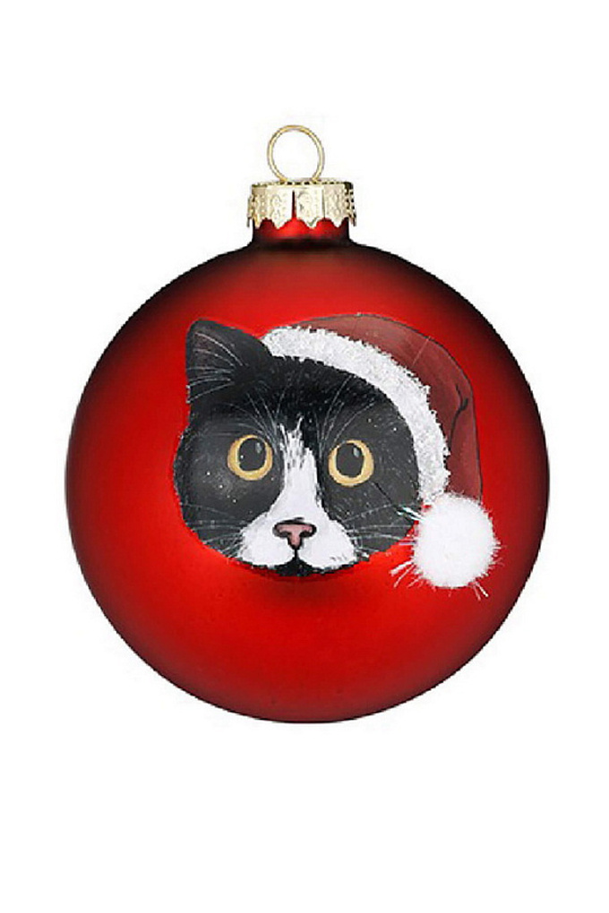 Елочный шар "Кот" 8 см|Основной цвет:Красный Не имеет пола Inge's Christmas Елочный шар "Кот" 8 см (цвет ), артикул 40605H812_3 | Фото 1