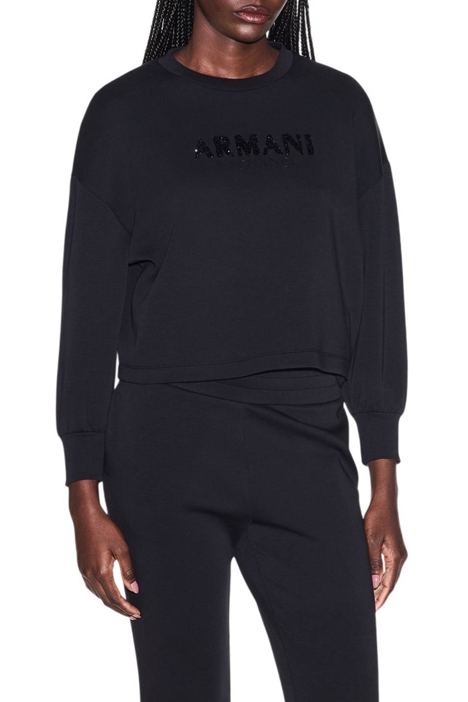 Свитшот из смесового хлопка|Основной цвет:Черный Женский Armani Exchange Свитшот из смесового хлопка (цвет ), артикул XW002049-AF21298 | Фото 3