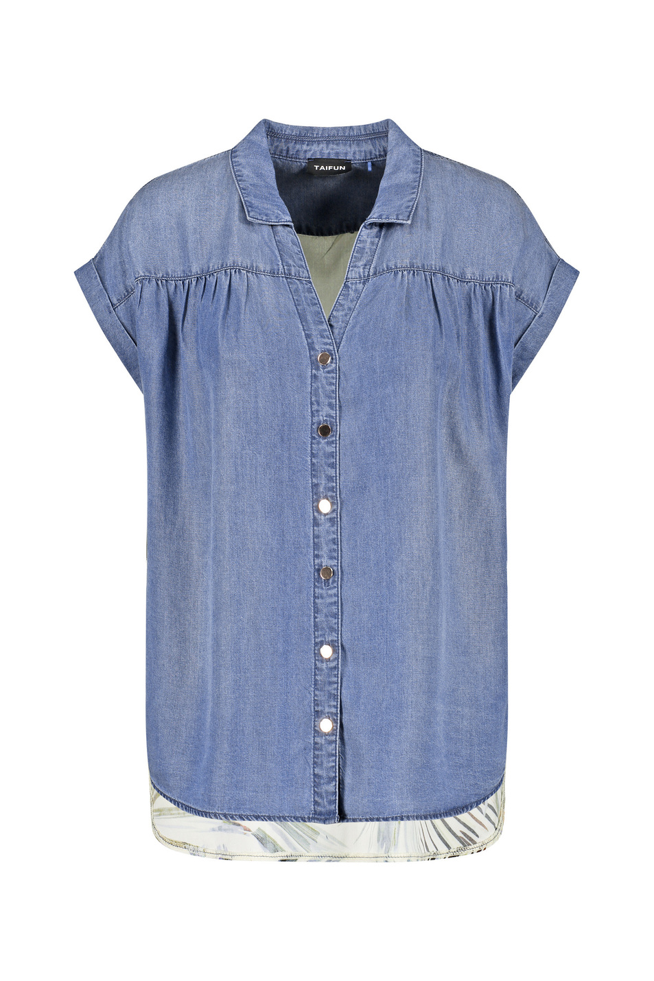 Taifun Джинсовая рубашка с принтом на спине (цвет ), артикул 760045-11077 | Фото 1