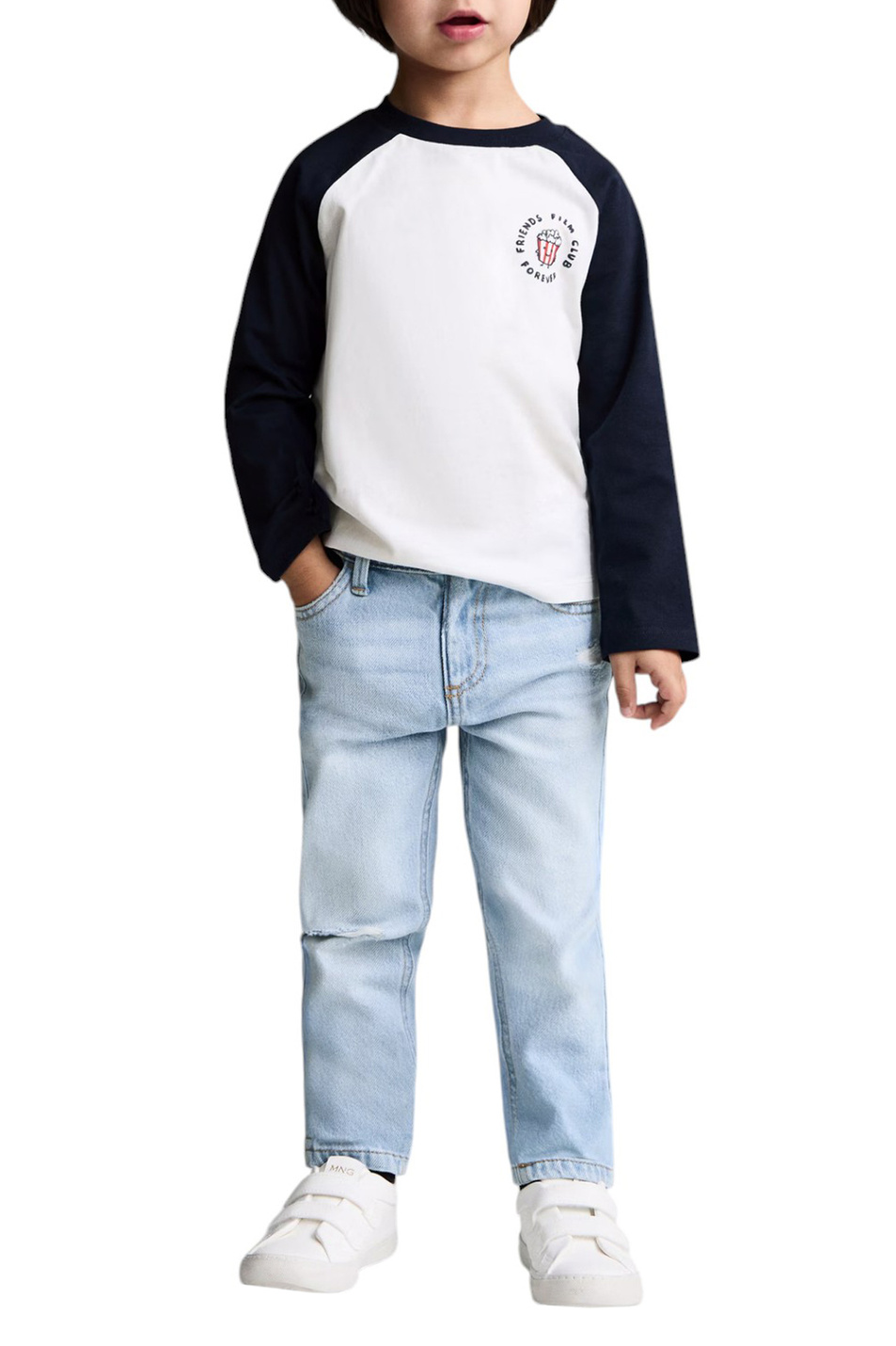 Малышам мальчикам Mango Kids Лонгслив FOREVER из хлопка (цвет ), артикул 87073274 | Фото 3