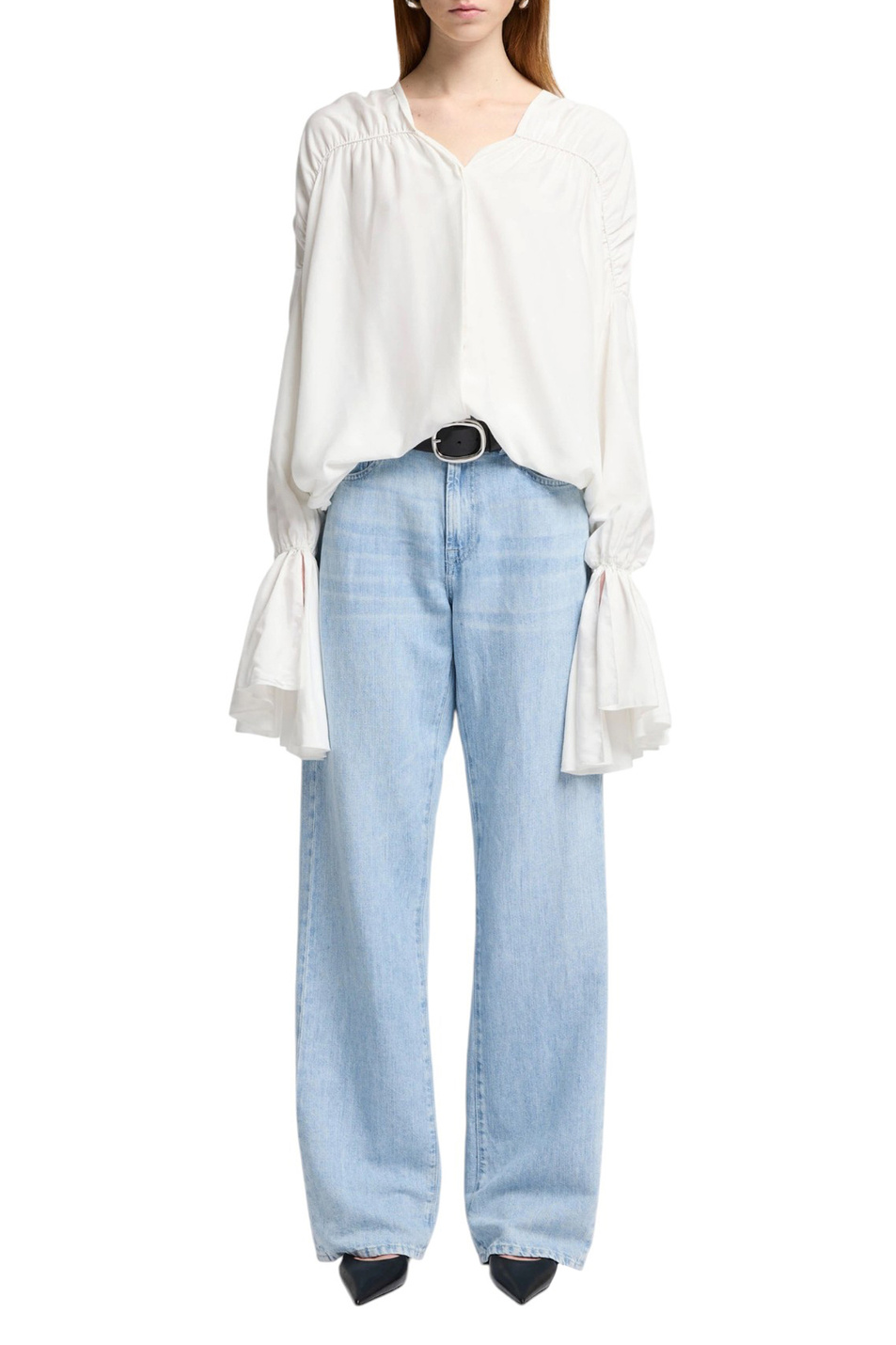 Женский 7 for all Mankind Джинсы из хлопка и льна (цвет ), артикул 7U660U03 | Фото 2