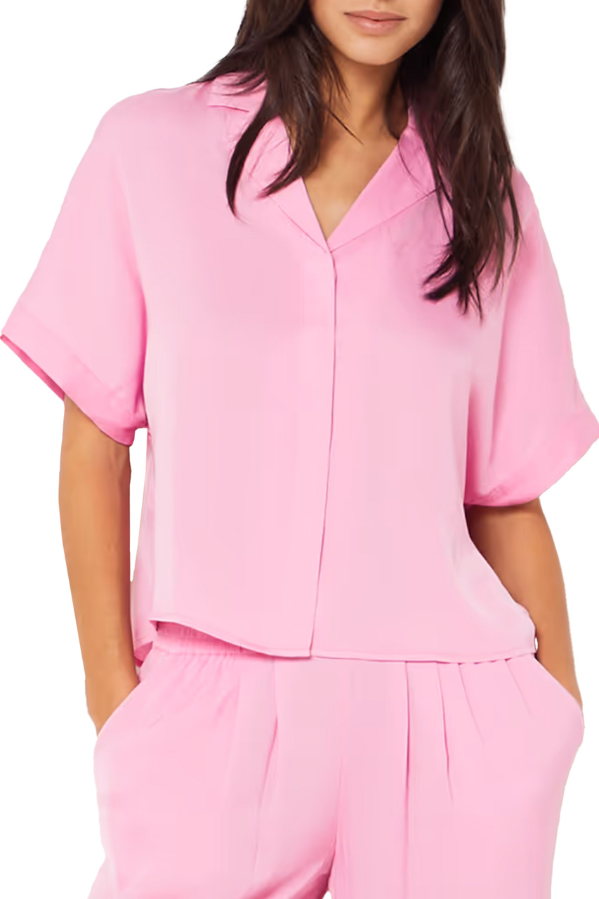 Пижамная рубашка JOY с короткими рукавами|Основной цвет:Розовый|Артикул:6544311 | Фото 1