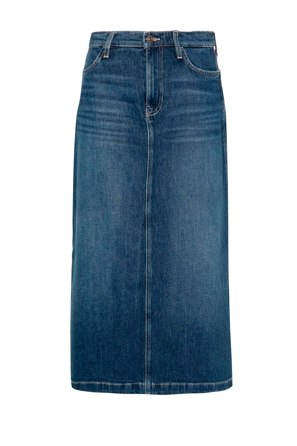 Женский 7 for all Mankind Юбка MIDI DENIM SKIRT джинсовая из эластичного хлопка (цвет ), артикул JSMDC100WY | Фото 1