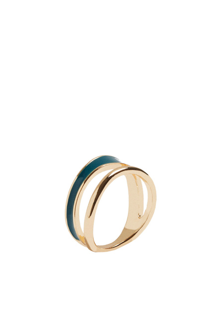 Кольцо с эмалью|Основной цвет:Синий|Артикул:207808 | Фото 1