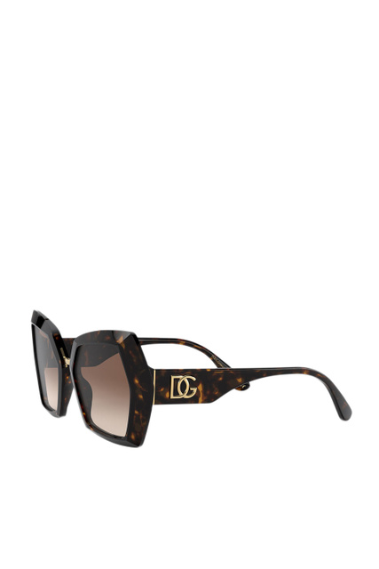 Солнцезащитные очки 0DG4377 с лого на дужках|Основной цвет:Коричневый|Артикул:0DG4377 | Фото 1
