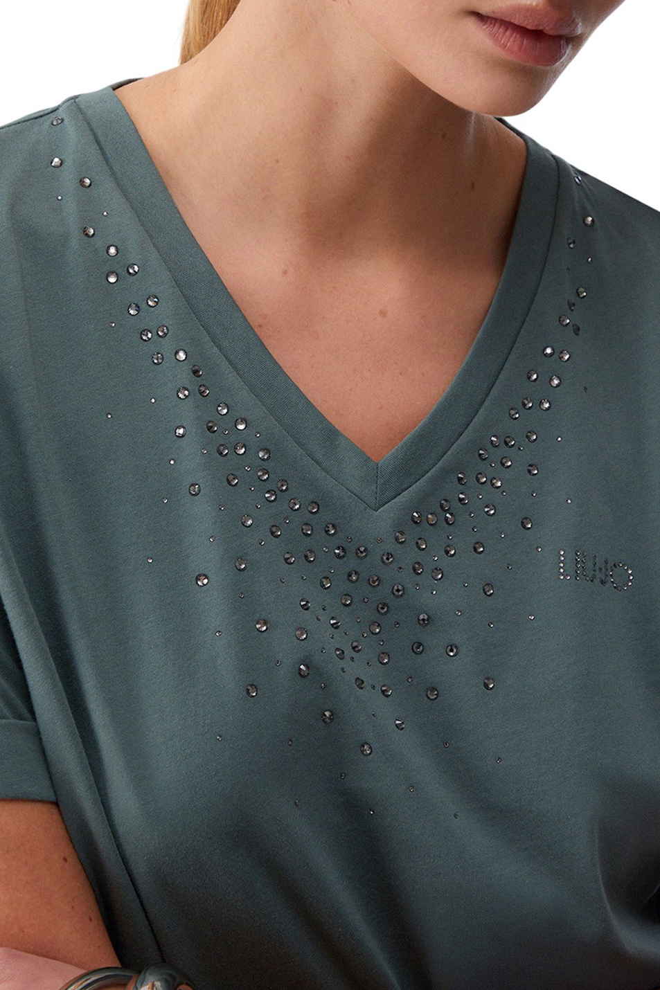 Женский Liu Jo Футболка со стразами (цвет ), артикул TA6284JS923 | Фото 5