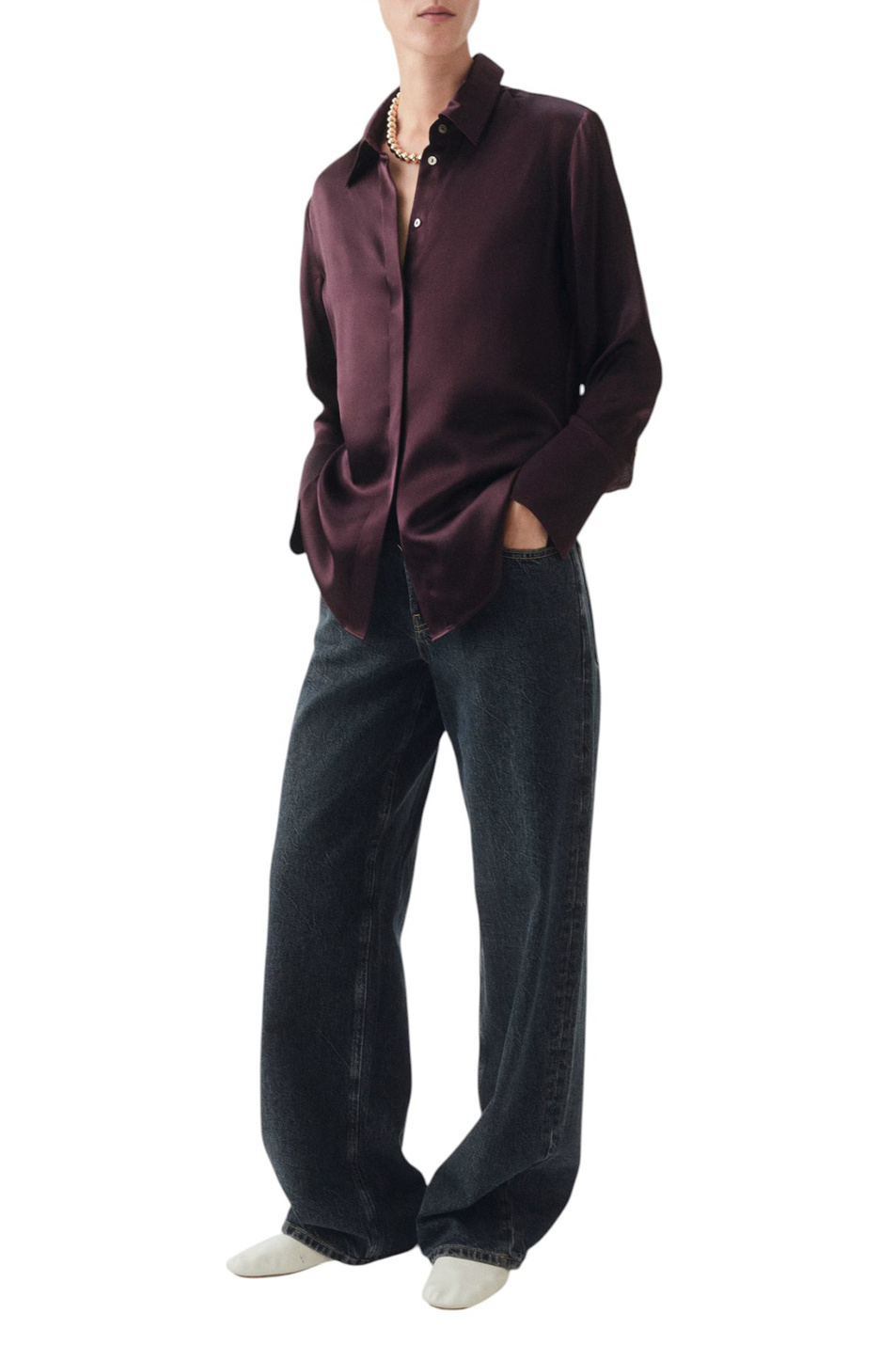 Женский Mango Рубашка ADRIANA из шелка (цвет ), артикул 17066350 | Фото 2