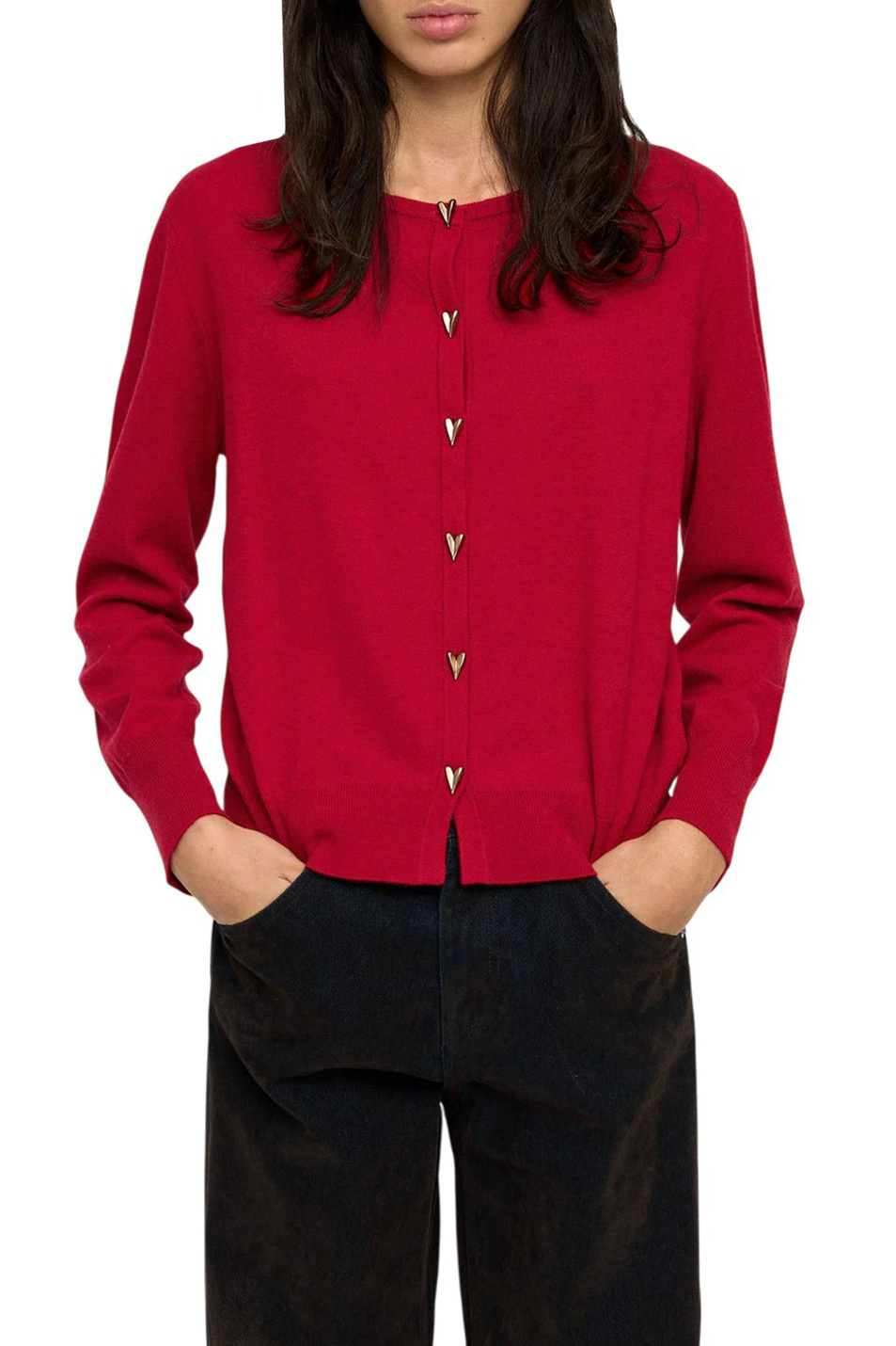 Кардиган с круглым вырезом|Основной цвет:Красный Женский Parfois Кардиган с круглым вырезом (цвет ), артикул 241791 | Фото 3