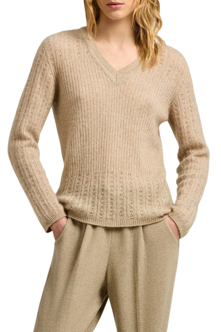 Женский Kiton Пуловер из шелка и кашемира (цвет ), артикул D6071630179004 | Фото 3