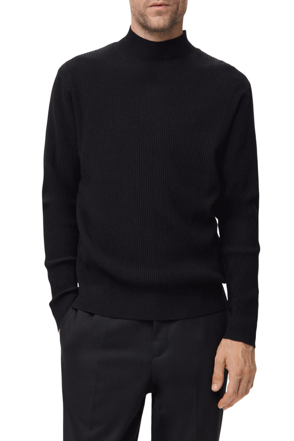 Водолазка CARINA из смесовой вискозы|Основной цвет:Черный Мужской Mango Man Водолазка CARINA из смесовой вискозы (цвет ), артикул 17069207 | Фото 3