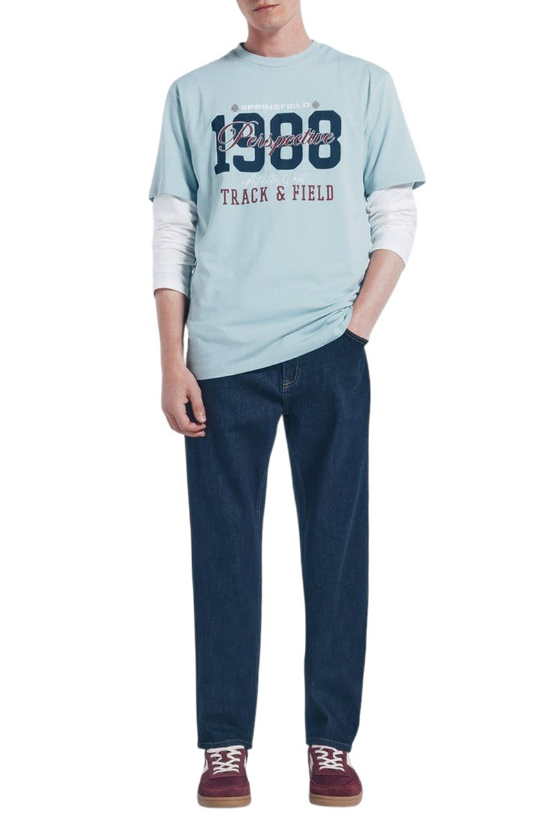 Мужской Springfield Футболка из натурального хлопка (цвет ), артикул 0242458 | Фото 2