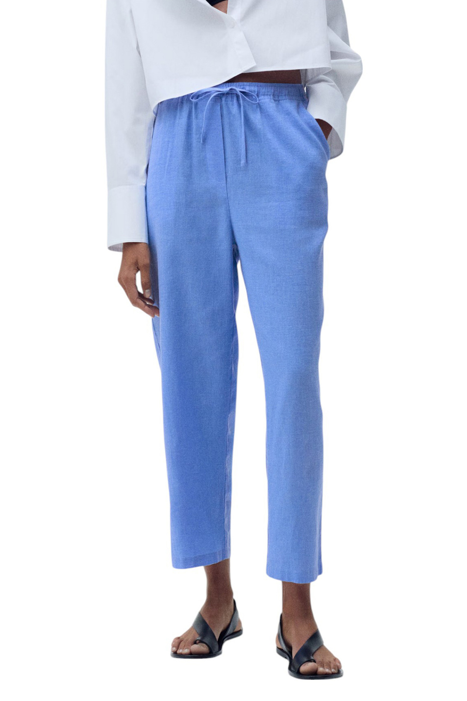 Женский Mango Брюки LINEN из льна и хлопка (цвет ), артикул 87046342 | Фото 3