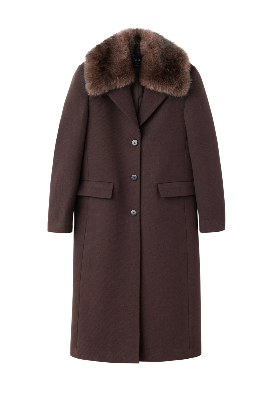 Пальто LIPS из смесовой шерсти|Основной цвет:Коричневый Женский Mango Пальто LIPS из смесовой шерсти (цвет ), артикул 17017771 | Фото 1