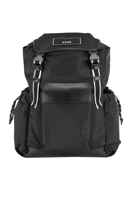 Текстильный рюкзак с внешними карманами|Основной цвет:Черный|Артикул:50462938 | Фото 1