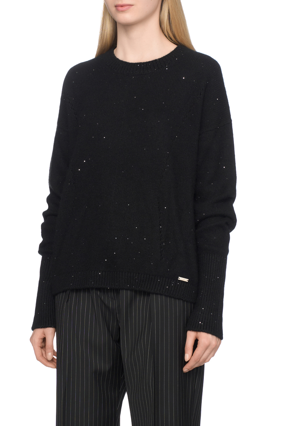 Женский Kiton Джемпер с пайетками (цвет ), артикул D60704BLACK005 | Фото 4