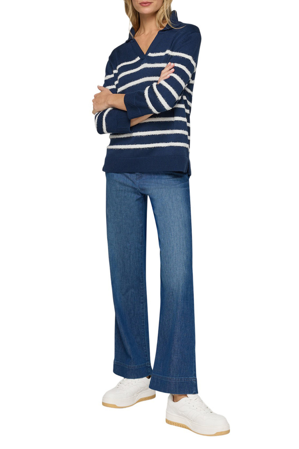 Женский Rabe Пуловер в полоску (цвет ), артикул 56-111652 | Фото 3