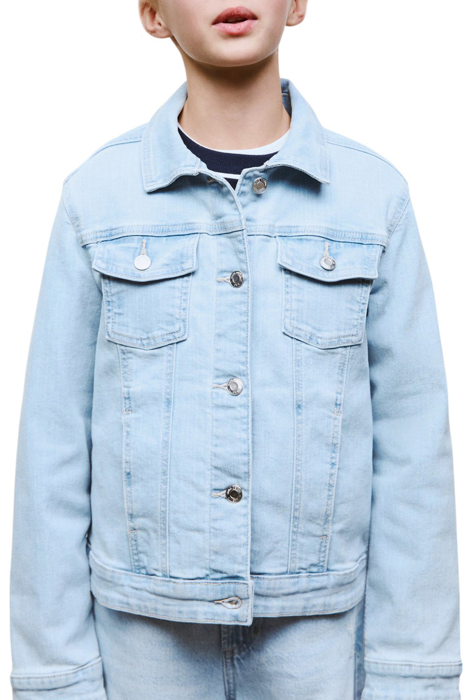 Девочкам Mango Kids Куртка ALLEGRA8 джинсовая (цвет ), артикул 87074386 | Фото 4