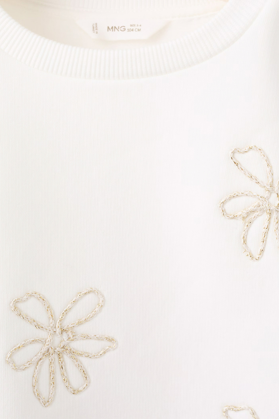 Девочкам Mango Kids Свитшот FLOR с цветочной вышивкой (цвет ), артикул 27041302 | Фото 4