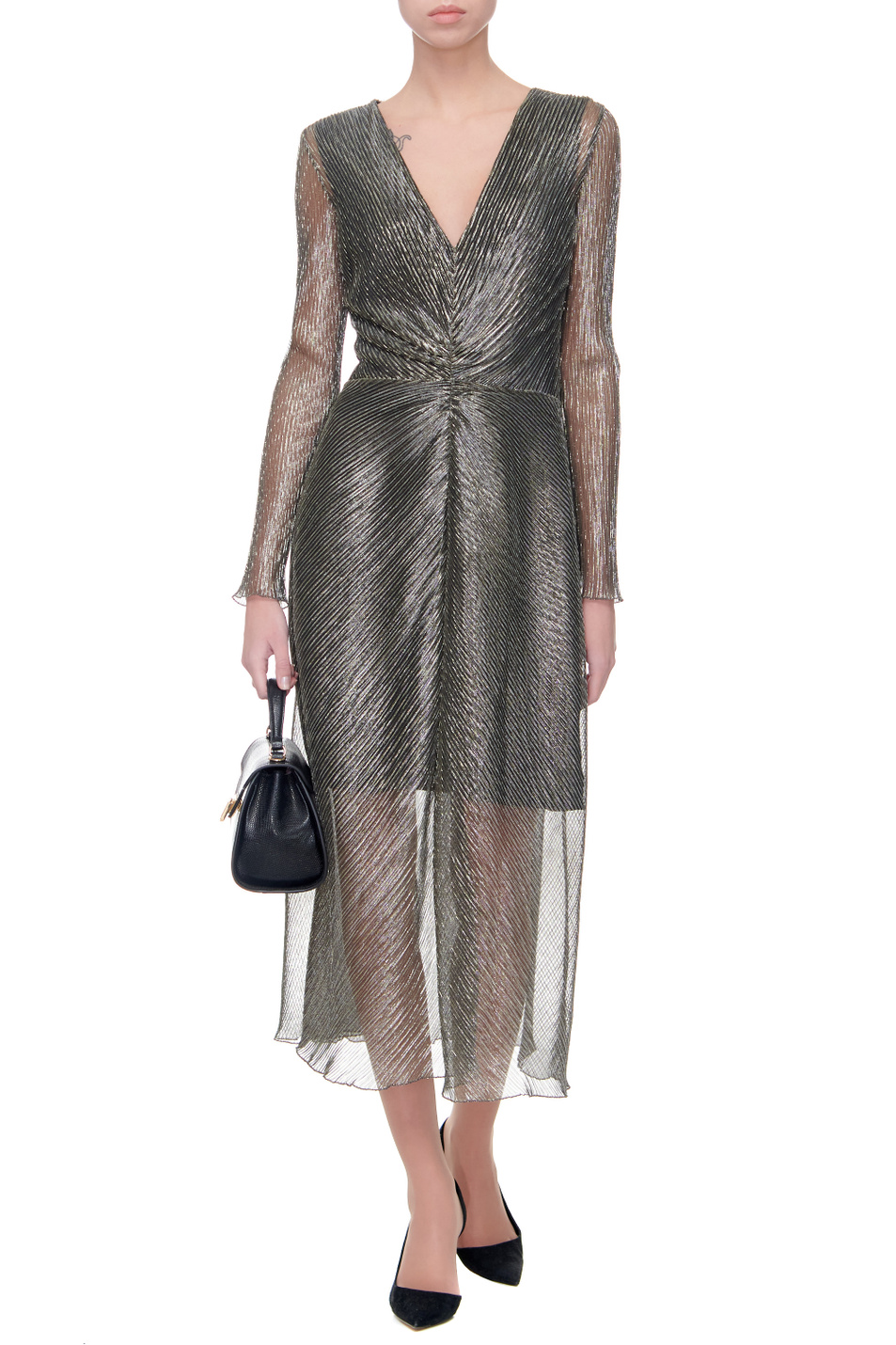 HUGO Платье с V-образным вырезом и прозрачными рукавами (цвет ), артикул 50463801 | Фото 2