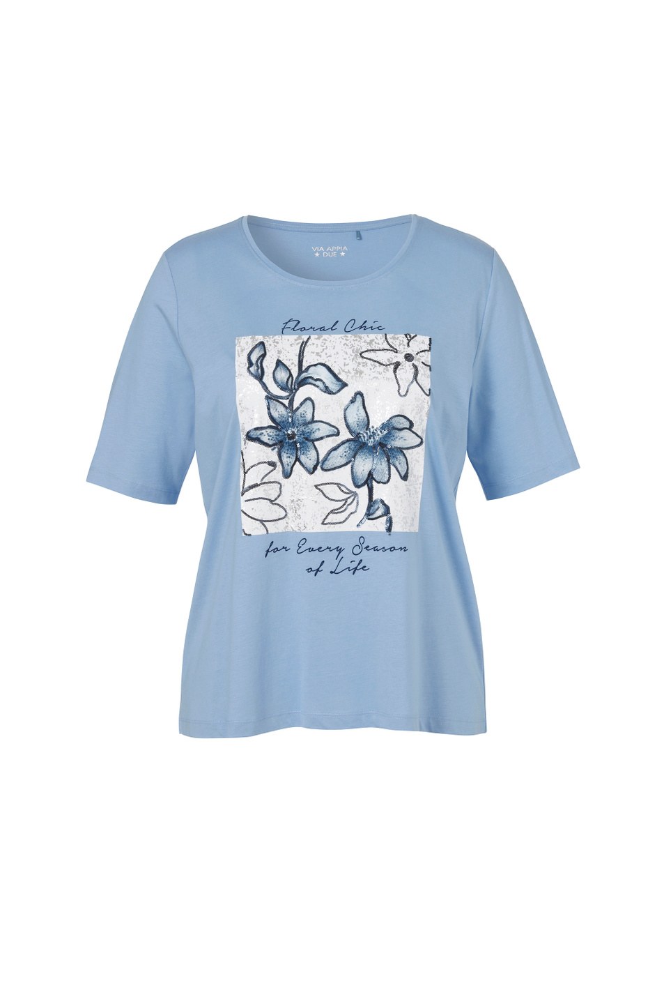 Женский Via Appia Due Футболка с принтом и пайетками (цвет ), артикул 2611485 | Фото 1
