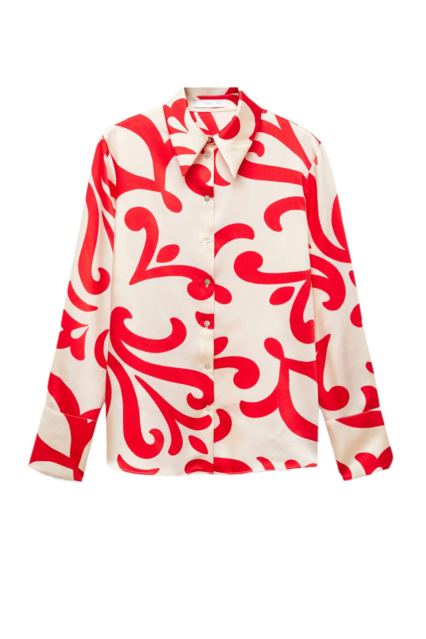Блузка SHANA с принтом|Основной цвет:Кремовый|Артикул:57033821 | Фото 1
