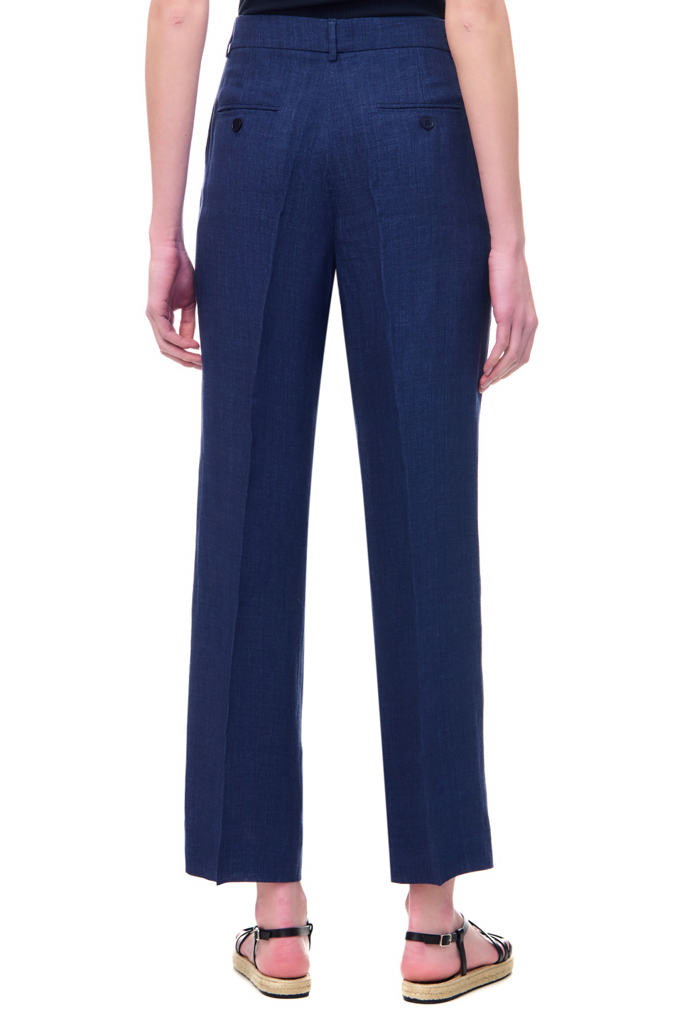 Женский Weekend Max Mara Брюки MALIZIA из чистого льна (цвет синий), артикул 2351311231 | Фото 6