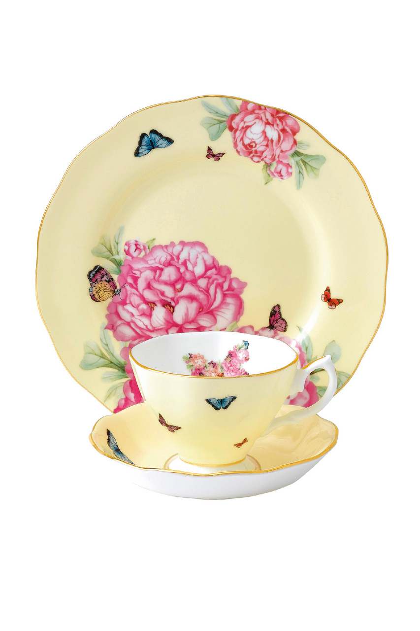 Набор чайный Joy на 1 персону, 3 предмета (тарелка, чашка, блюдце)|Основной цвет:Желтый|Артикул:40001838 | Фото 1