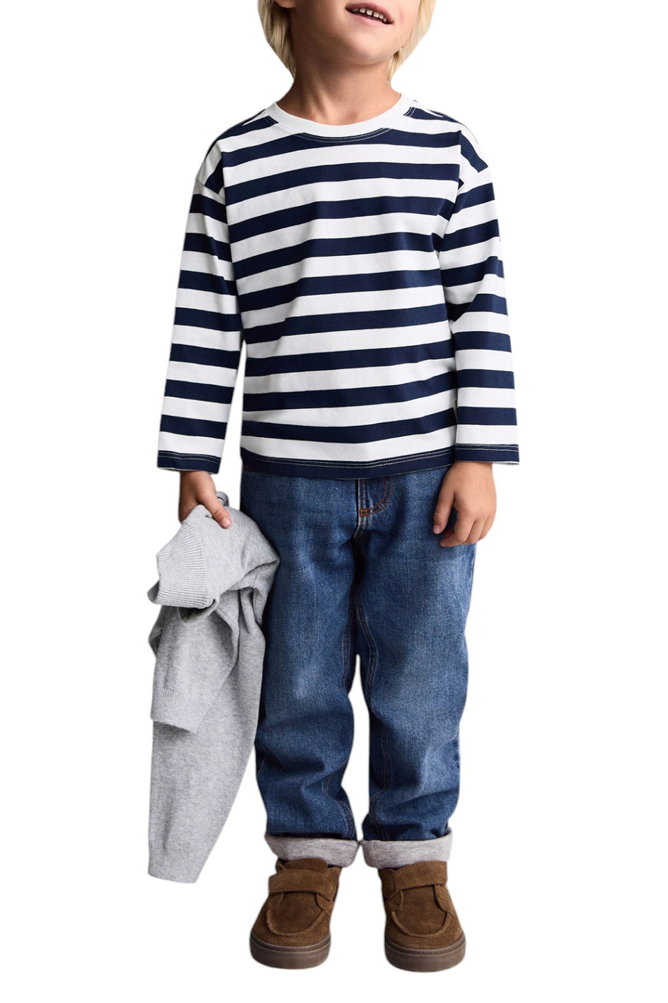 Малышам мальчикам Mango Kids Лонгслив LUCKYB в полоску (цвет ), артикул 77037672 | Фото 3