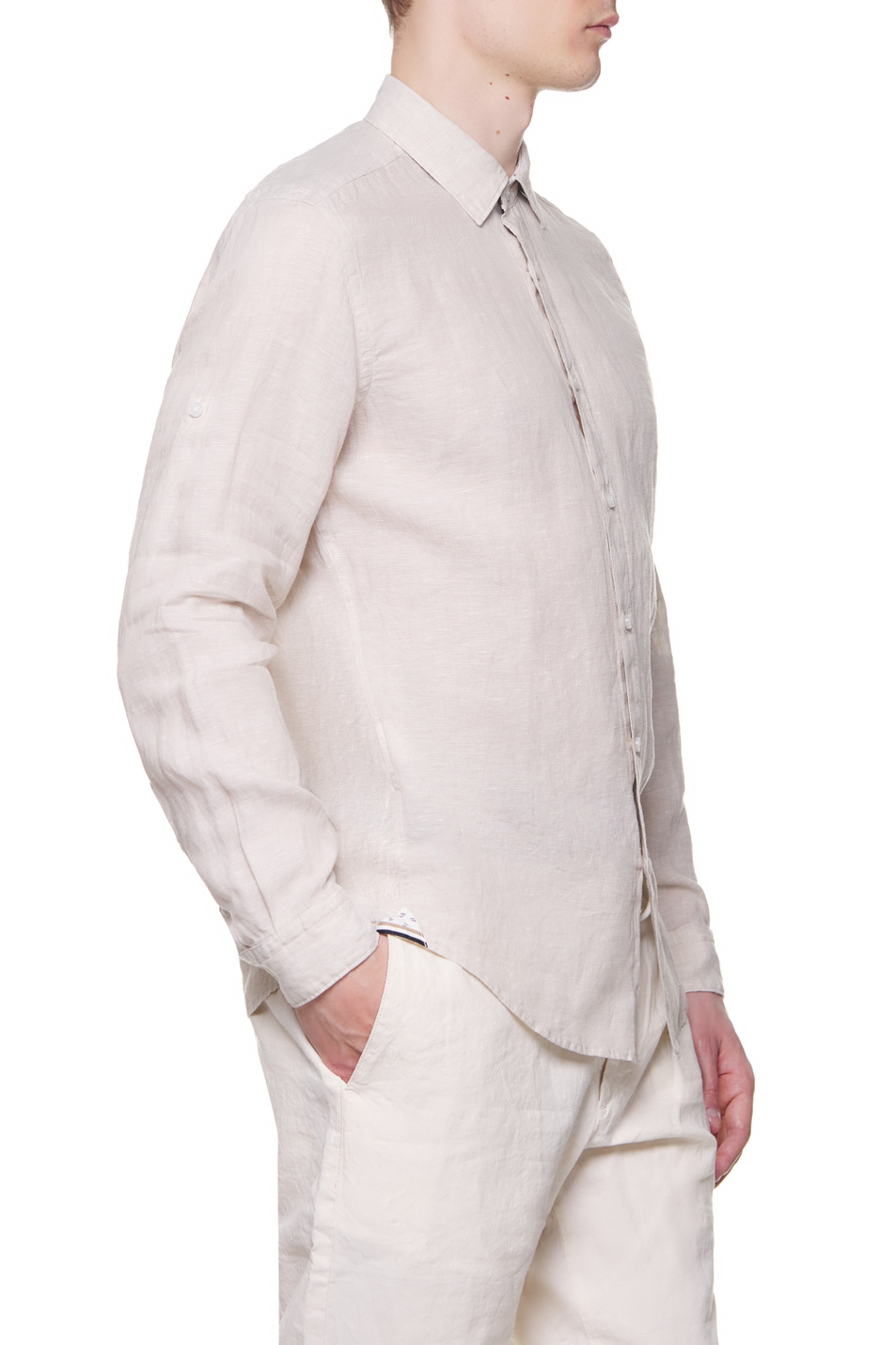 BOSS Рубашка прямого кроя из льняной ткани шамбре (цвет ), артикул 50468341 | Фото 3