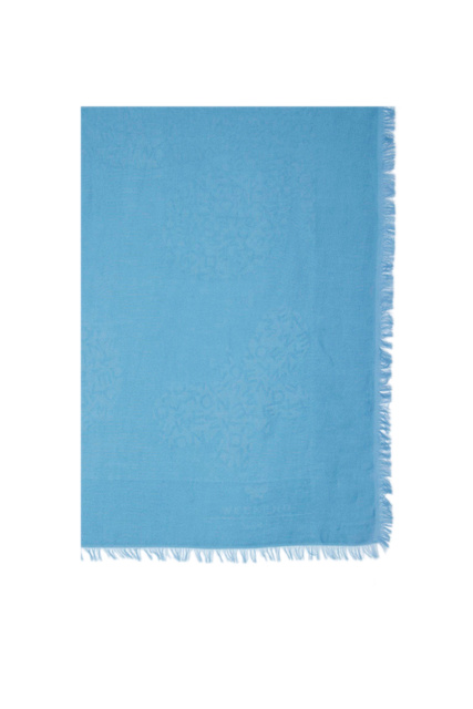 Палантин VALREAS из чистого хлопка с бахромой|Основной цвет:Голубой|Артикул:2355410132 | Фото 1