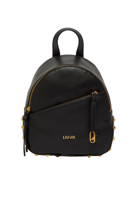 Рюкзак на молнии с металлическим лого|Основной цвет:Черный|Артикул:AF2072E0031 | Фото 1