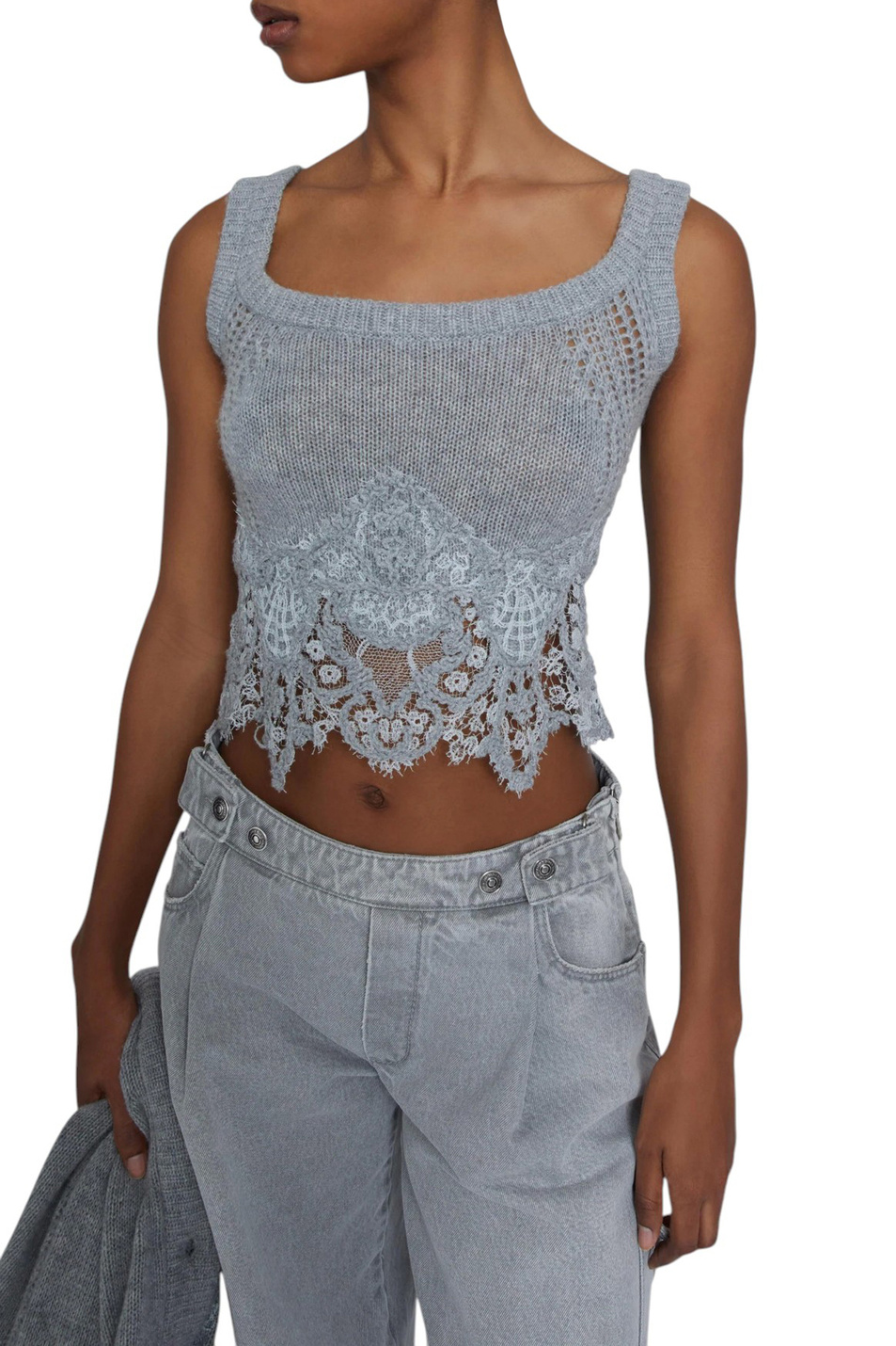 Женский ERMANNO SCERVINO Топ из кашемира (цвет ), артикул D475L305APKFX | Фото 3