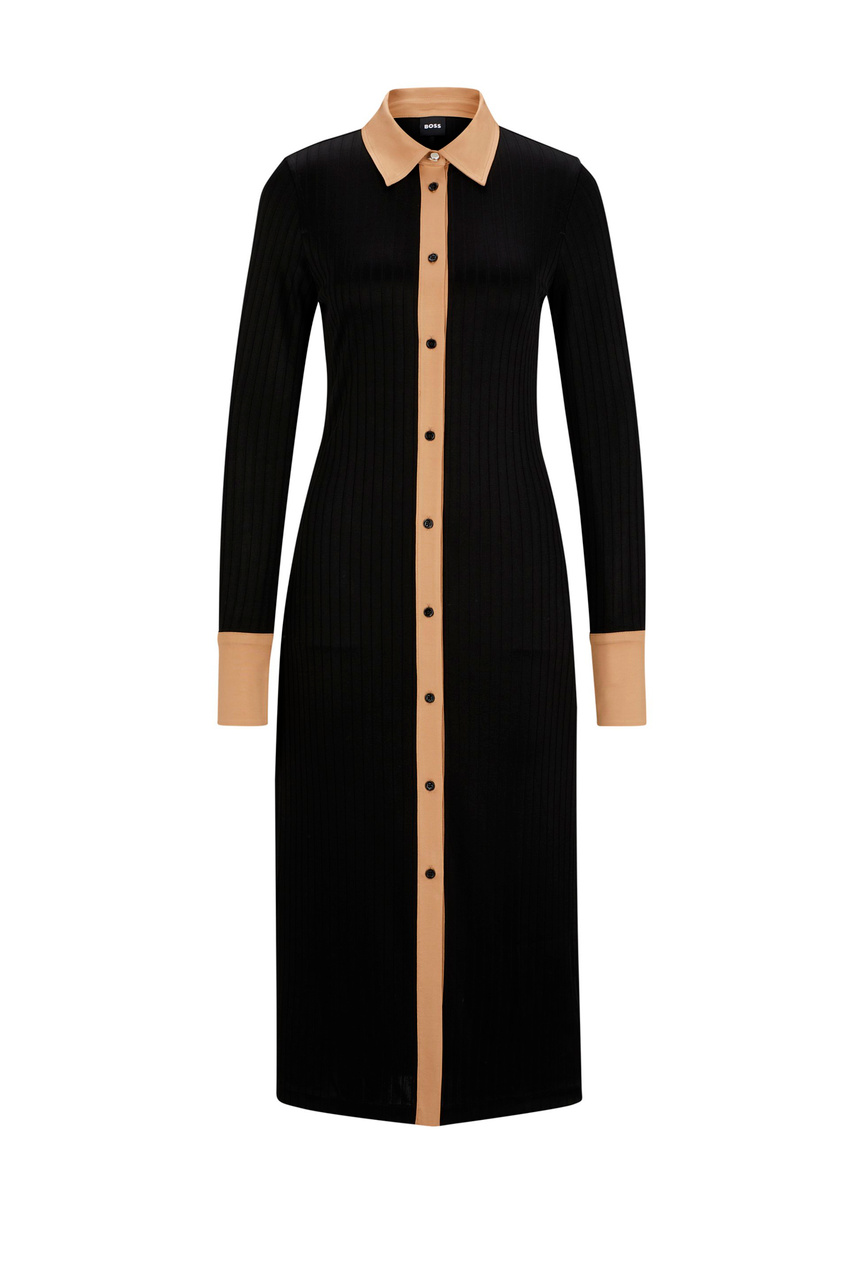 Платье из смесовой вискозы|Основной цвет:Черный|Артикул:50505793 | Фото 1