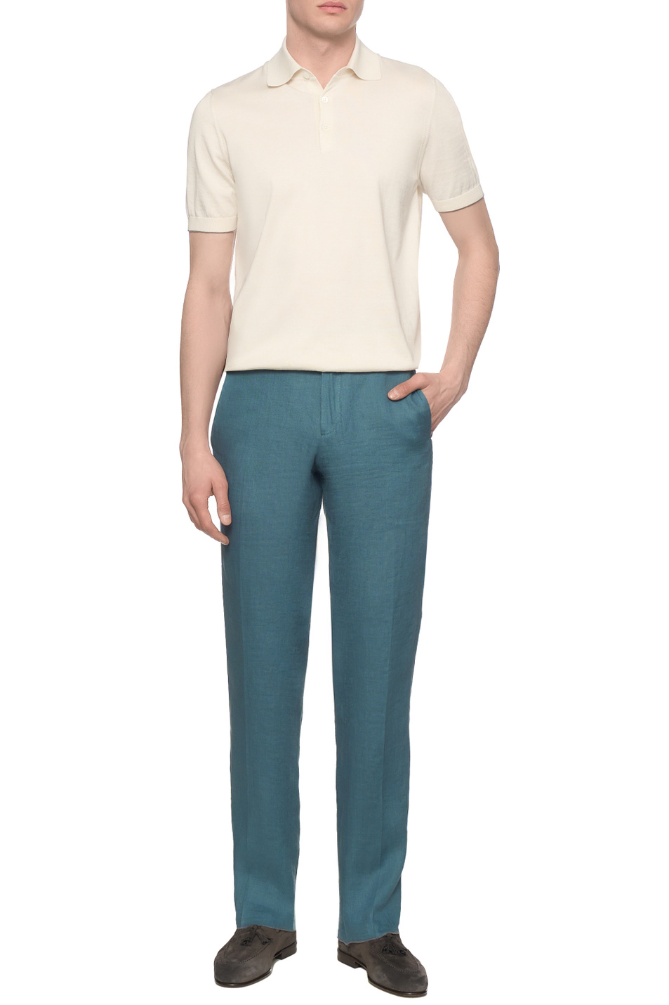 Мужской Kiton Брюки из чистого льна (цвет ), артикул UPN01H0969012007 | Фото 3