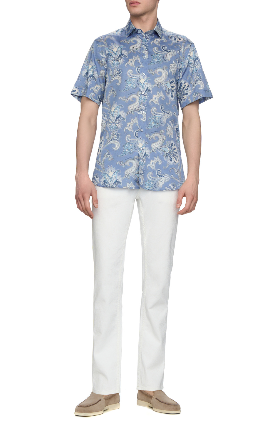 Рубашка из хлопка|Основной цвет:Голубой Мужской Etro Рубашка из хлопка (цвет ), артикул MRIB000399SA5F2X0880 | Фото 3